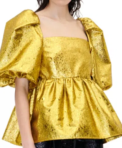Stine Goya Kinsley Top Blouse In Luminescent Gold In Yellow
