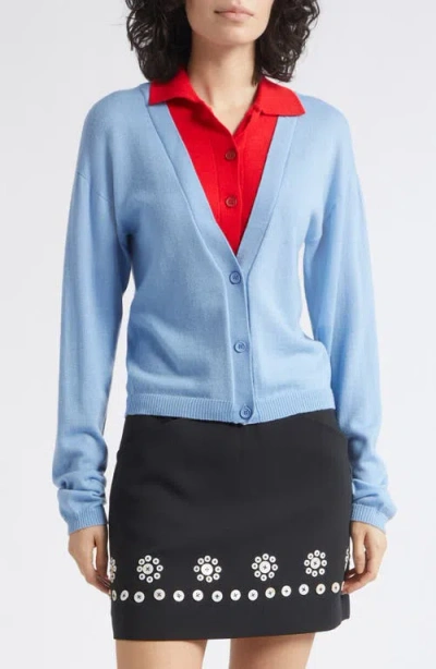 Stine Goya Layered Wool Cardigan In Multi