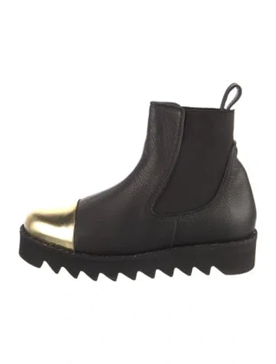 Pre-owned Stine Goya Leather Chelsea Boots In Black