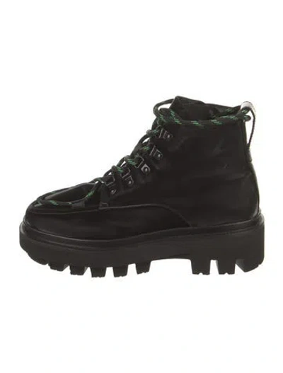 Pre-owned Stine Goya Leather Lace-up Boots In Black
