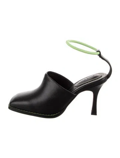 Pre-owned Stine Goya Leather Mules In Black