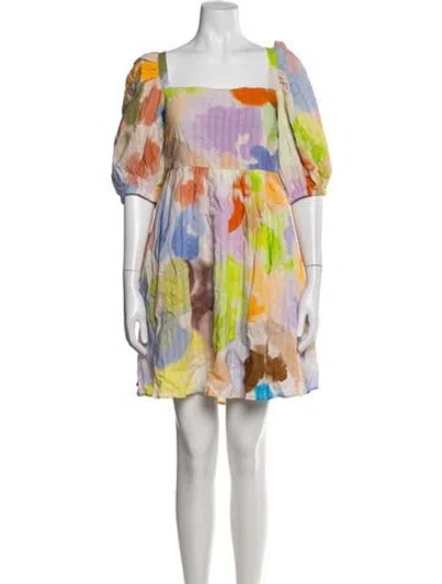 Pre-owned Stine Goya Linen Mini Dress W/ Tags In Blue