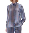 Stine Goya Long Sleeve Button Down Shirt In Embroidery Stripe In Multi