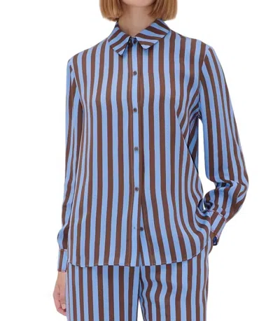 Stine Goya Long Sleeve Button Down Shirt In Embroidery Stripe In Multi
