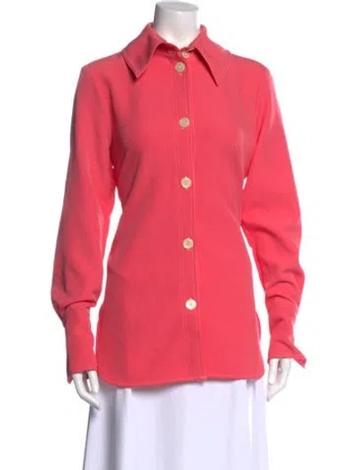 Pre-owned Stine Goya Long Sleeve Button-up Top In Pink