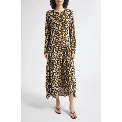 Stine Goya Long Sleeve Gathered Dress In Multi
