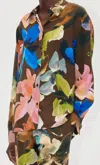 Stine Goya Floral-print Matte Satin Shirt In Multi