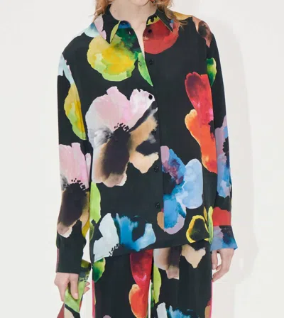 Stine Goya Long Sleeve Shirt In Watercolor Bloom In Multi