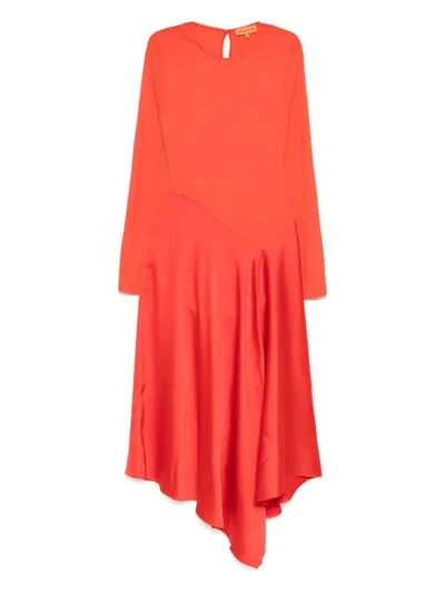 Stine Goya Long-sleeved Asymmetric Dress In Orange