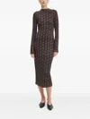 Stine Goya Long-sleeved Midi Dress In Brown