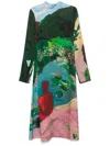 Stine Goya Long Sleeve Midi Dress In Summer House In Green