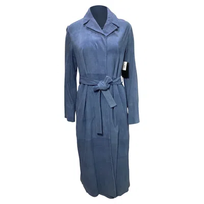 Stine Goya Luisa Coat In Blue Suede
