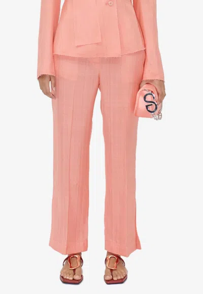Stine Goya Manu Straight-leg Pants In Coral