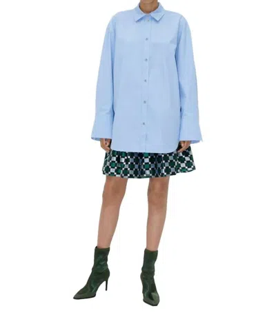 Stine Goya Mia Oversized Button Long Sleeve Shirt In Hydrangea In Blue