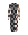 Stine Goya Midikleid Aus Jacquard-strick Mit Karomuster In Multi