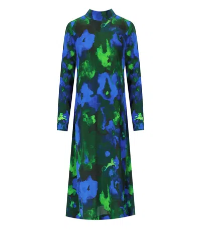 Stine Goya Millie Blue And Green Midi Dress