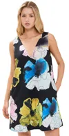 Stine Goya Embroidered Crepe Shift Minidress In Watercolor Bloom