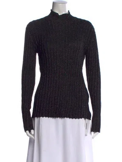 Pre-owned Stine Goya Mock Neck Long Sleeve Top In Black