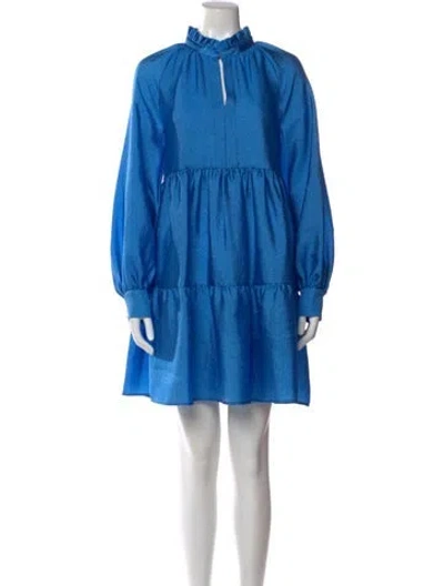 Pre-owned Stine Goya Mock Neck Mini Dress In Black