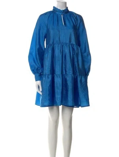 Pre-owned Stine Goya Mock Neck Mini Dress In Black