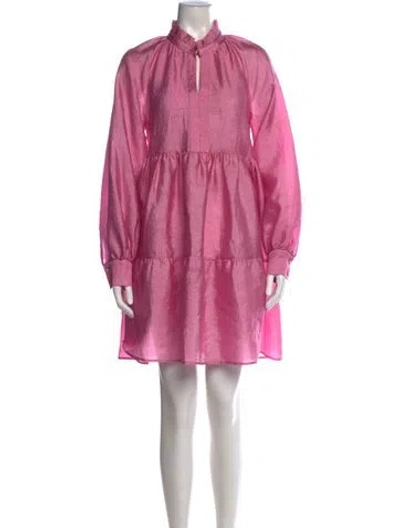 Pre-owned Stine Goya Mock Neck Mini Dress In Purple