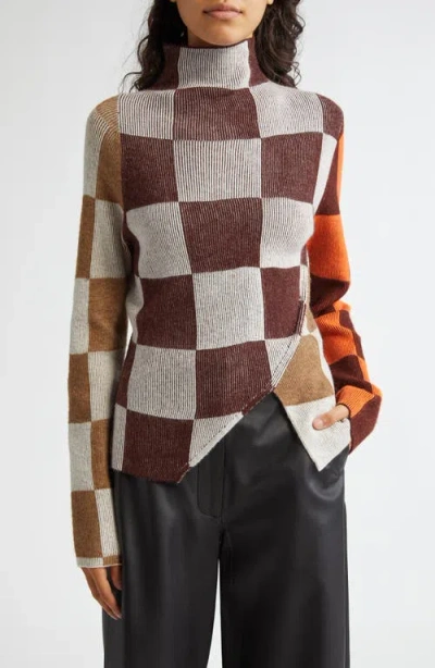 Stine Goya Mock Neck Jumper In Brown