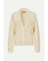 Stine Goya Long Sleeve Cropped Cardigan Sg Monogram In Neutrals