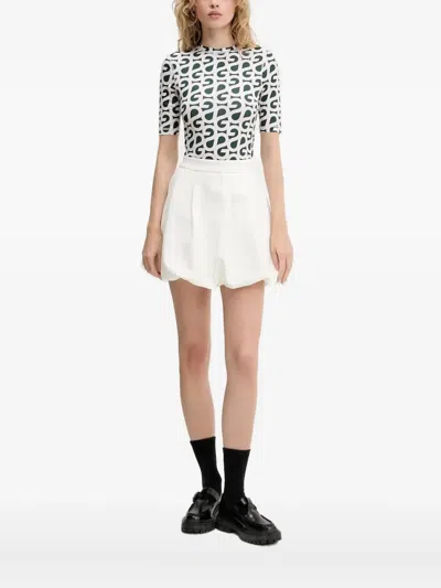 Stine Goya Monogram-print Short-sleeve T-shirt In Black