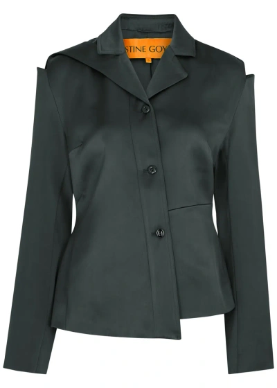 Stine Goya Nanci Satin Blazer In Black