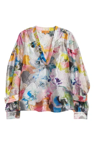 Stine Goya Nandya Floral Print Top In Liquified Orchid