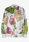 Stine Goya Norea Floral Rhinestone Detail Quilted Jacket In Multicolor