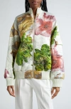 Stine Goya Norea Floral Rhinestone Detail Quilted Jacket In Poppies Bloom