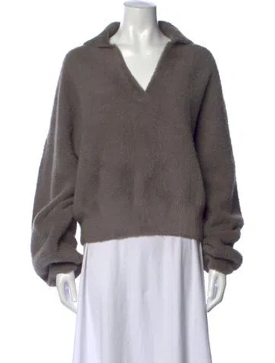 Pre-owned Stine Goya Nylon V-neck Sweater In Grey