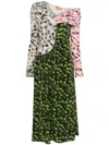 Stine Goya One-shoulder Long-sleeves Midi Dresss In Green