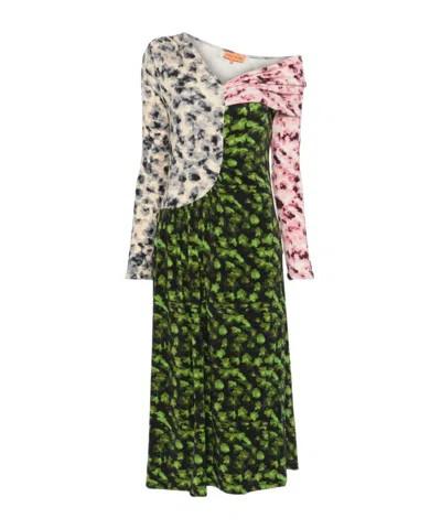 STINE GOYA ONE SHOULDER PRINT DRESS
