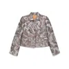 Stine Goya Abstract Metallic Pattern Jacket In Brown/silver