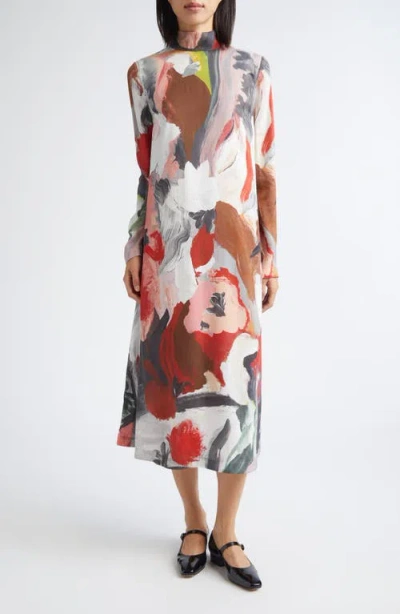 Stine Goya Paint Print Long Sleeve Dress In Multi