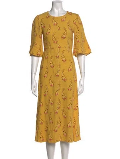 Pre-owned Stine Goya Paisley Print Midi Length Dress In Yellow