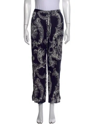 Pre-owned Stine Goya Paisley Print Straight Leg Pants In Blue