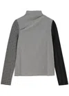 Stine Goya Rollkragenoberteil Aus Seersucker In Patchwork-optik In Black And White