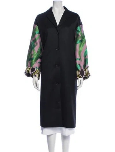Pre-owned Stine Goya Patterned Coat In Black