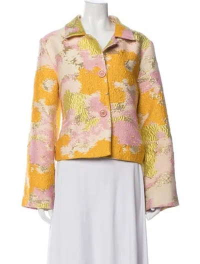 Pre-owned Stine Goya Patterned Coat In Yellow
