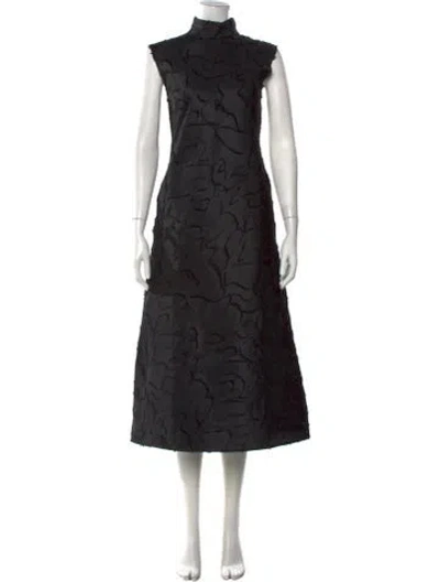 Pre-owned Stine Goya Patterned Midi Length Dress In Black