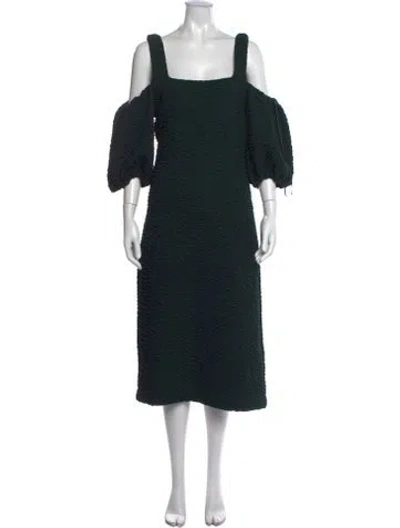 Pre-owned Stine Goya Patterned Midi Length Dress In Black