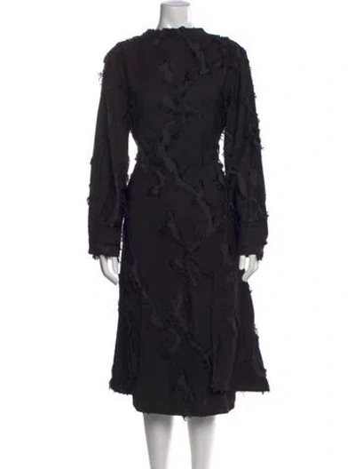 Pre-owned Stine Goya Patterned Midi Length Dress In Black