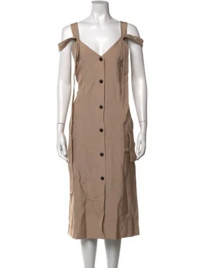 Pre-owned Stine Goya Patterned Midi Length Dress In Neutrals