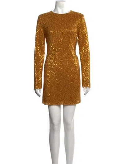 Pre-owned Stine Goya Patterned Mini Dress In Gold