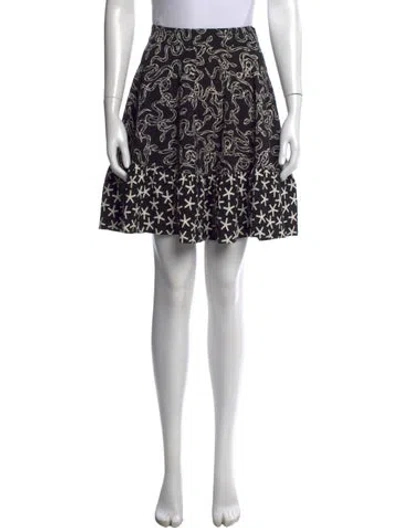 Pre-owned Stine Goya Patterned Mini Skirt In Black