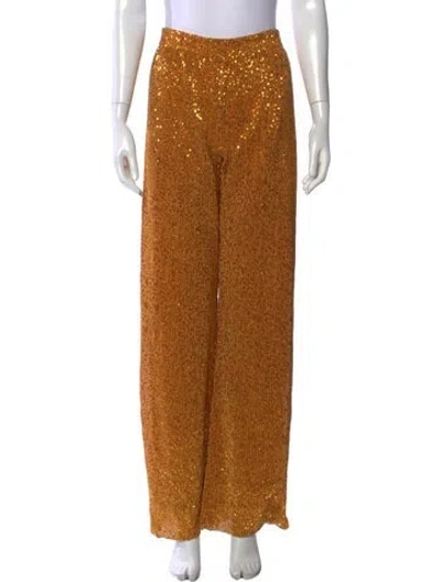 Pre-owned Stine Goya Patterned Wide Leg Pants In Gold