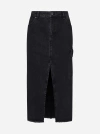Stine Goya Peter Grey Denim Midi Skirt In Stone Wash Grey